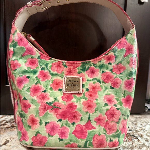 Dooney & Bourke Handbags - Dooney & Bourke Floral Spring Pink Petunia Hobo Women's Bag